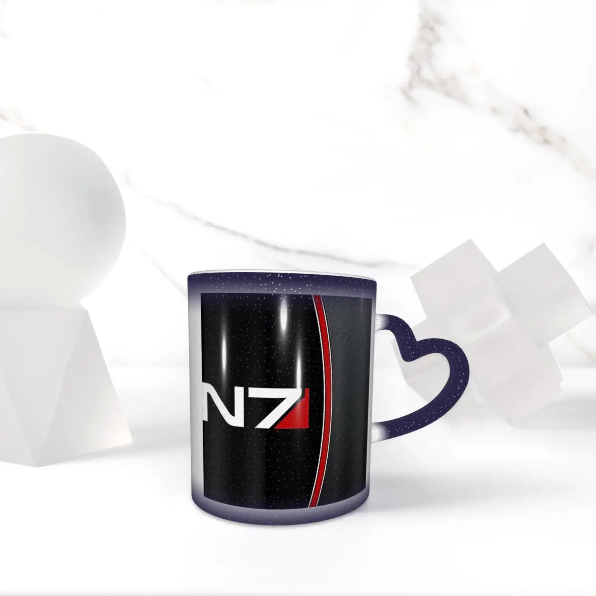 

N7 Mass Effect Эмблема Кружка Забавные керамические кофейные чашки Чайные кружки Молочная чашка Посуда для напитков Подарок для женщины и мужчины