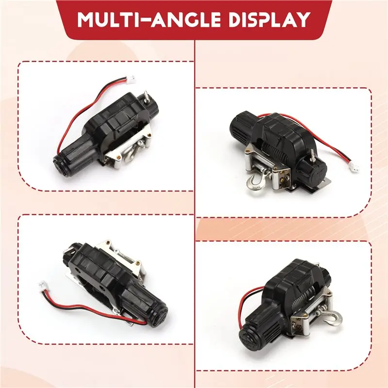 

Металлическая лебедка с беспроводным пультом управления для радиоуправляемых моделей 1:10, совместимая с RC Crawler Truck Axial SCX10 90046, TRX4, TRX6