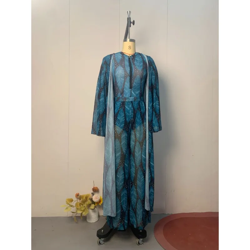 Women Vacation Beach Swimsuit Boho Long Sleeve Loose Robe Slim Corset Bodysuit Slit Pants 3 Piece Set Beach Wear Holiday Outfits