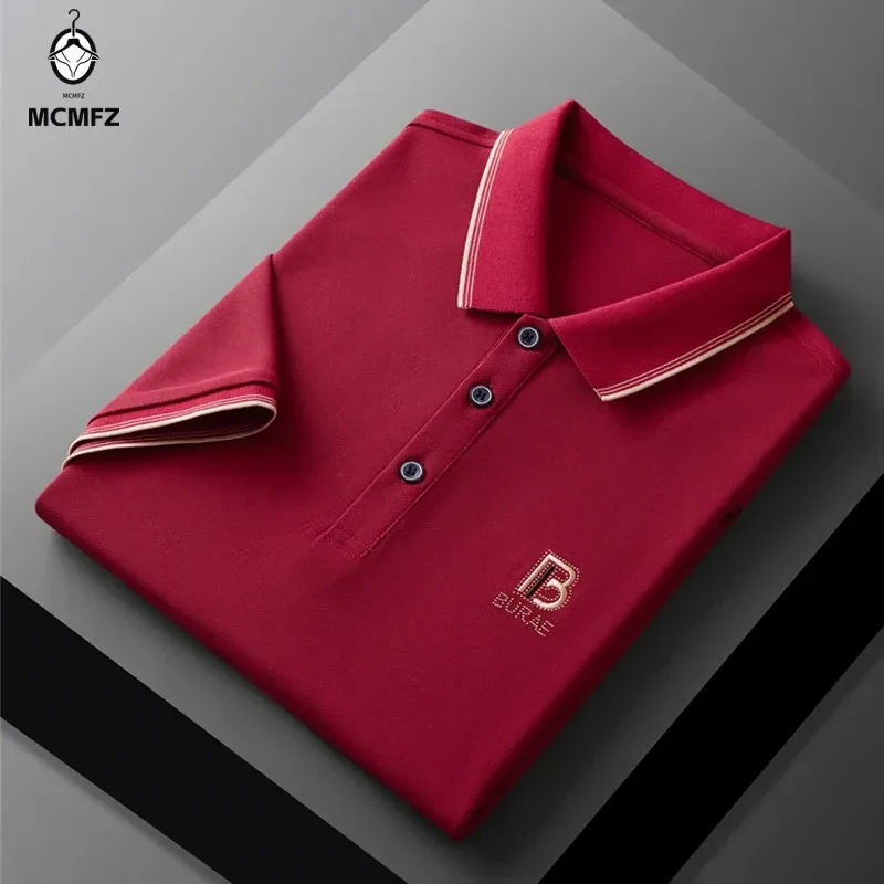 Men's Embroidered Casual Fashion Short Sleeved POLO Shirt Summer Comfortable Top