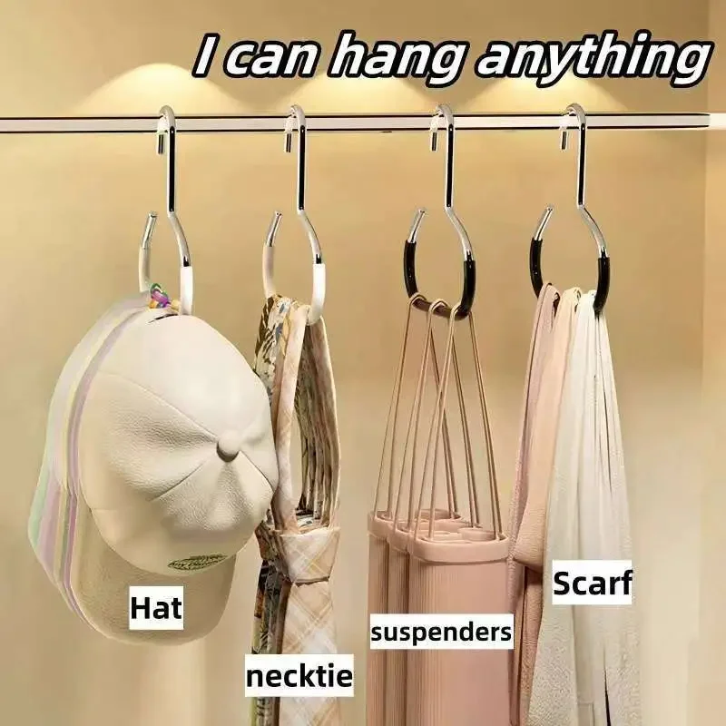 5pcs Hat Organizer for Baseball Caps Metal Hat Racks Storage Organizer Anti-Slip Hats Ties Scarves Bags Hanger Storage Hook view 4