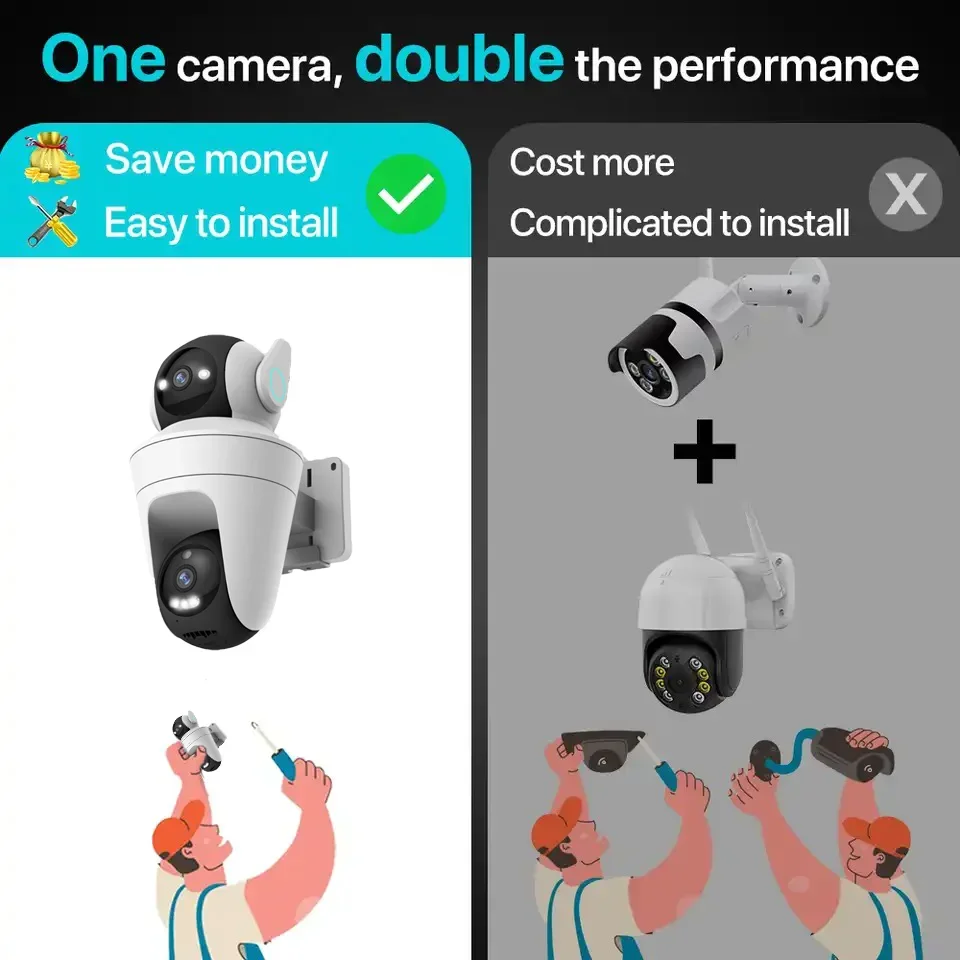 HD Surveillance Camera with Intelligent Motion Tracking IP65 Waterproof Two-Way Voice Call And Night Vision for Security