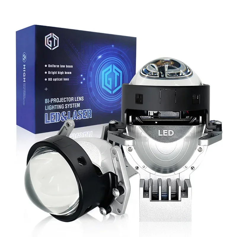 

Super Bright LED Car Double Lens Headlights 3 Inch Bi LED Laser Projector Lens Retrofit High Power 60W Double Reflector