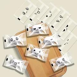 100Pcs Mini Transparent Nougat Small Snowflakes Pouch Button Biscuit Candy Snack Packing Bag