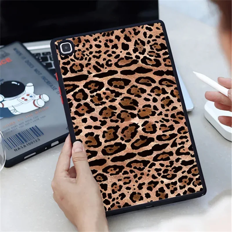 Für Samsung Tab A9 braun schwarz Leopard Fall A8 A7 S6 Lite 4. 0 S7 S8 S9 11 x200 T290 S7 Fe S8 Plus 10,4 Hart matt Tablet Cover