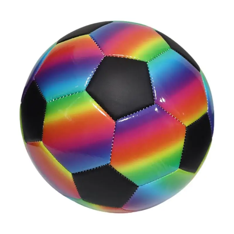 Football Rainbow Soccer Colored Soccer Outdoor Football Lightweight Inflatable Indoor Outdoor Football PVC Panel Football For