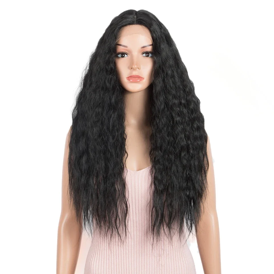 Synthetic Lace Long Curly 28 inch Omber Grey Blonde For Black Women Heat Resistant Fiber Cosplay Wig