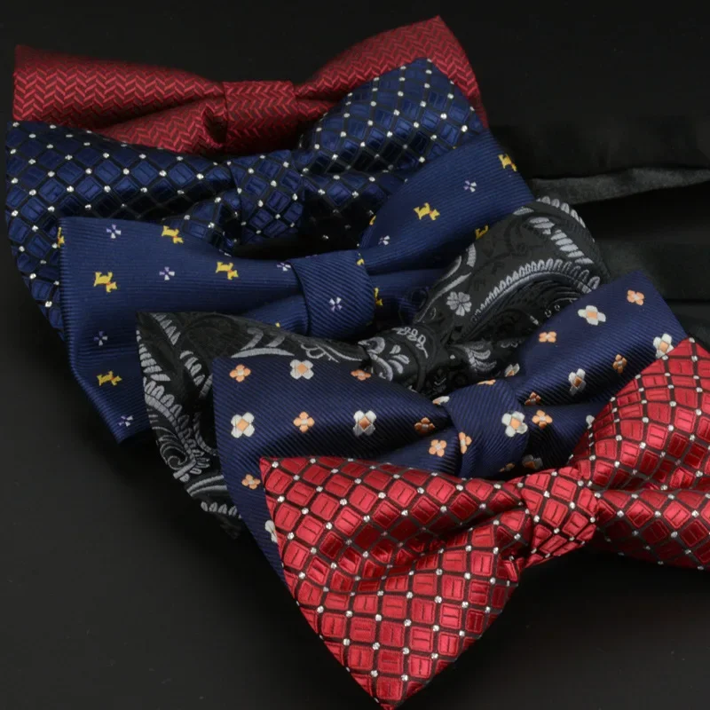 Malformal business meeting men's fashion hot-selling British polka dot striped tie polyester casual single-layer bow tie