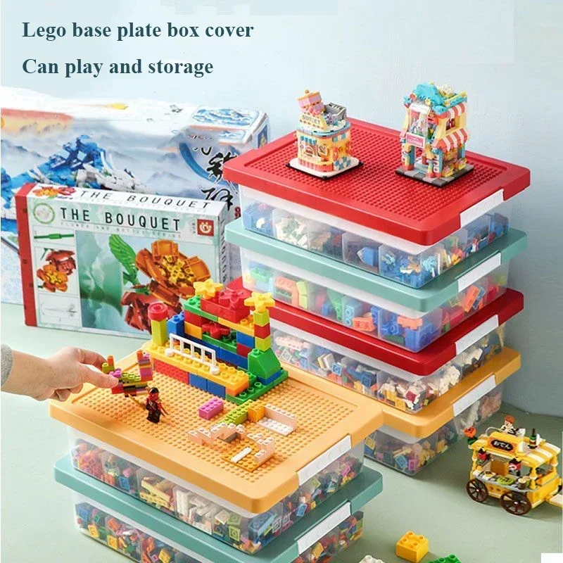 Block Transparent Plastic Box Kids Toy Container Case Large Capacity Jewelry Organizer Stackable Storage Box for Lego Building