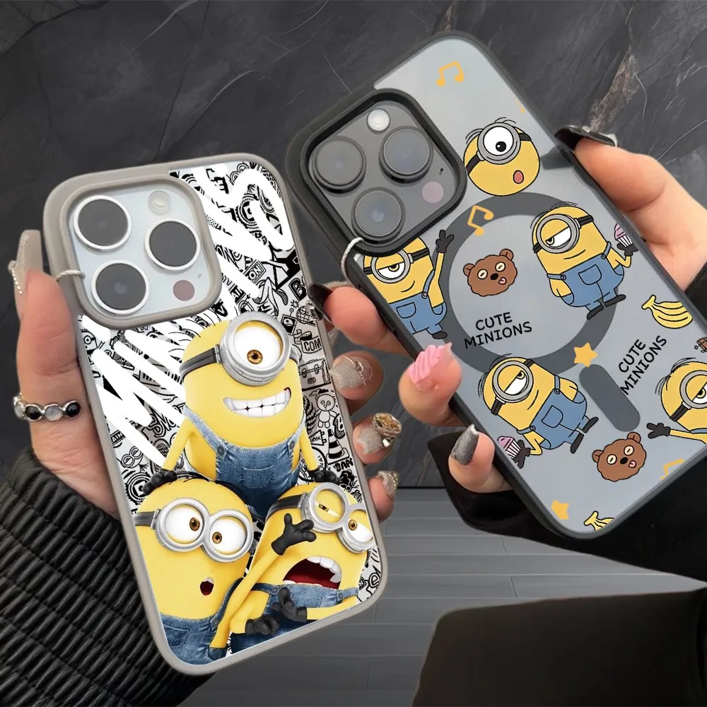 Cute and funny M‑MinionsS Cases for Samsung Galaxy A17 A27 A37 A57 S26 S25 A16 A36 A56 S24 S23 FE Plus Edge 4G 5G Acrylic Cover
