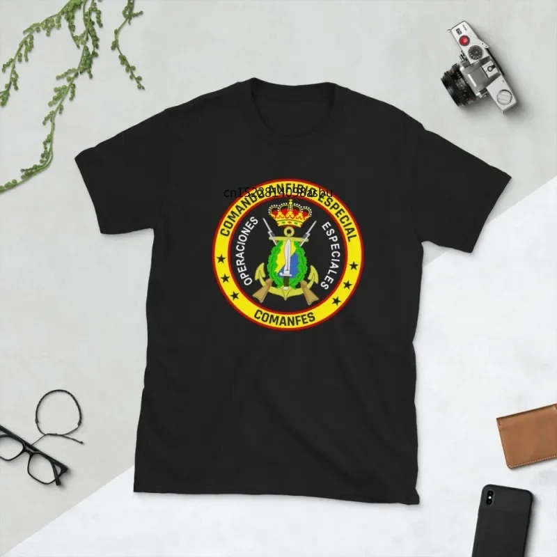 COMANFES Comando Anfibio Camiseta Especial UOE Unidade de Operaciones Especiales Camisas Masculinas Curtas Casuais 100% Algodão