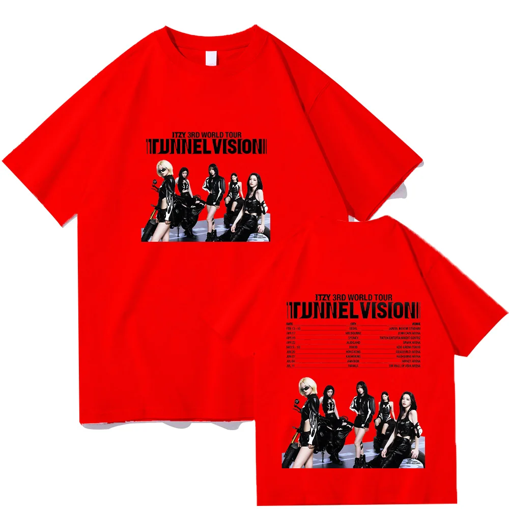 ITZY 3Rd World Tour Print T Shirt New Fashion Kpop Men Women