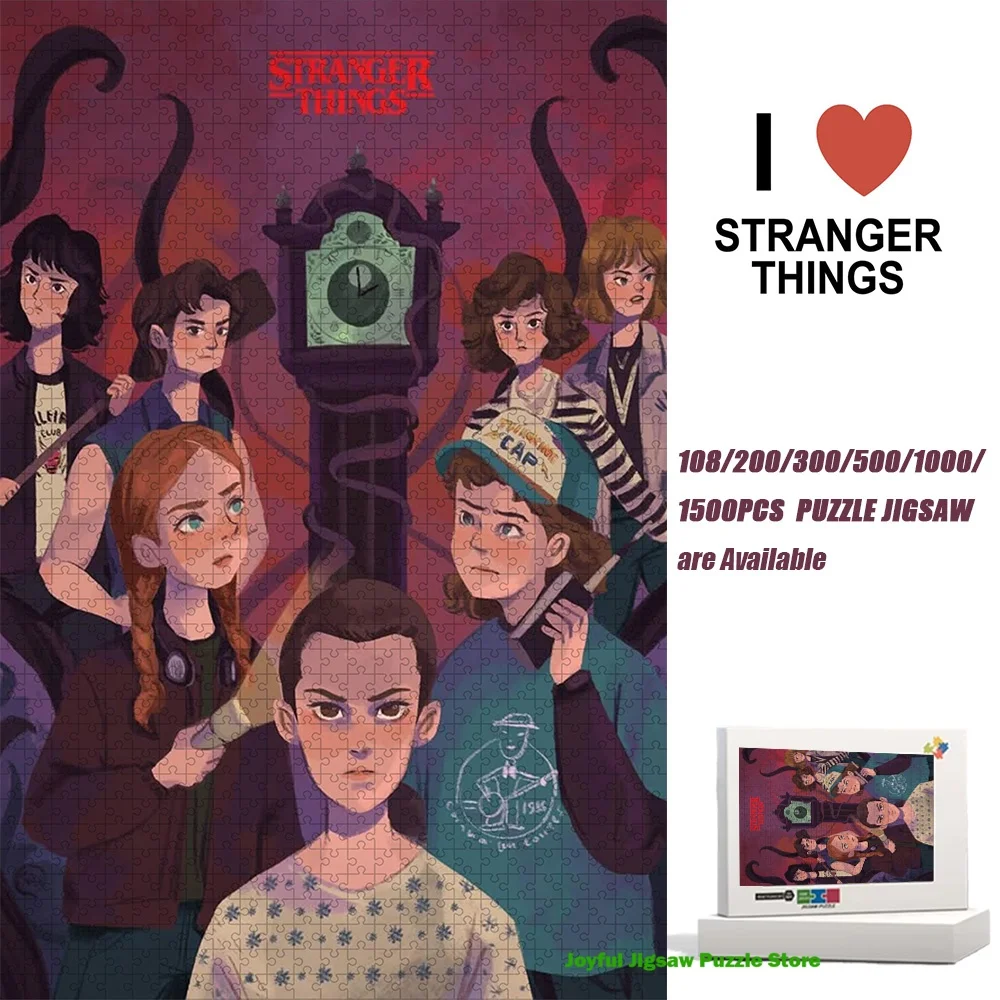 

Stranger Things Jigsaw Puzzle 108/200/300/500/1000/1500Pc Decompression Toy Unisex Puzzles for Adults Fans Home Decoration