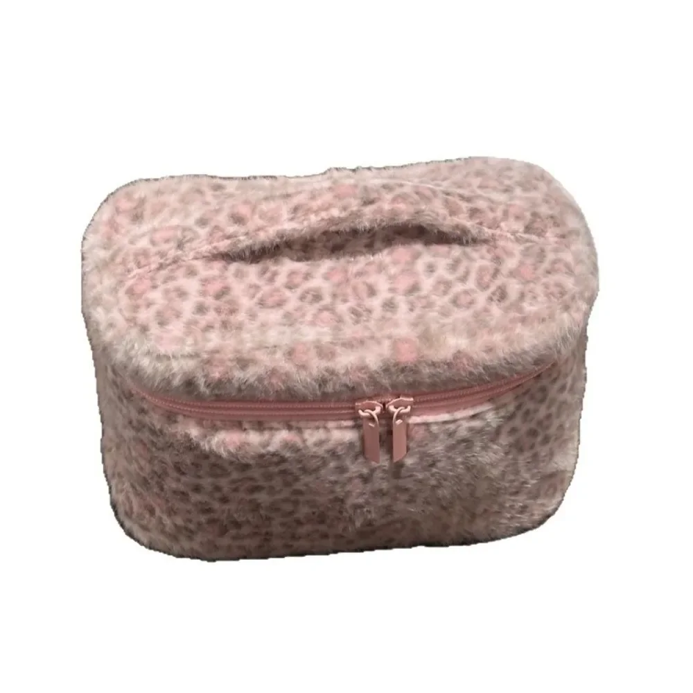 Leopard-Handtasche für Kosmetikartikel, tragbare kleine Make-up-Tasche, multifunktionale Aufbewahrungstasche mit Reißverschluss, ideal für Frauen und Mädchen, zum Organisieren von Reiseutensilien. – Detail 5