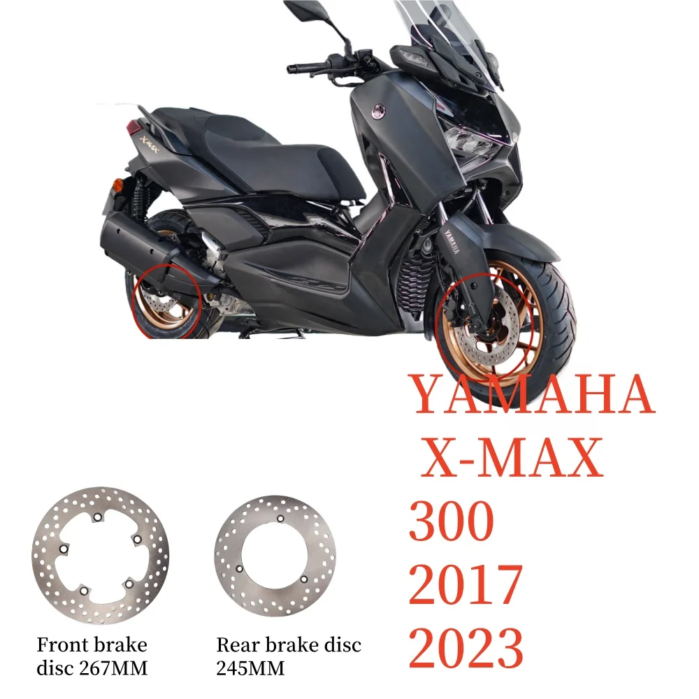 Rotors de frein avant de moto 5 trous 267MM pour YAMAHA X-MAX300 2017-2023 Disque de frein arrière 3 trous 245MM