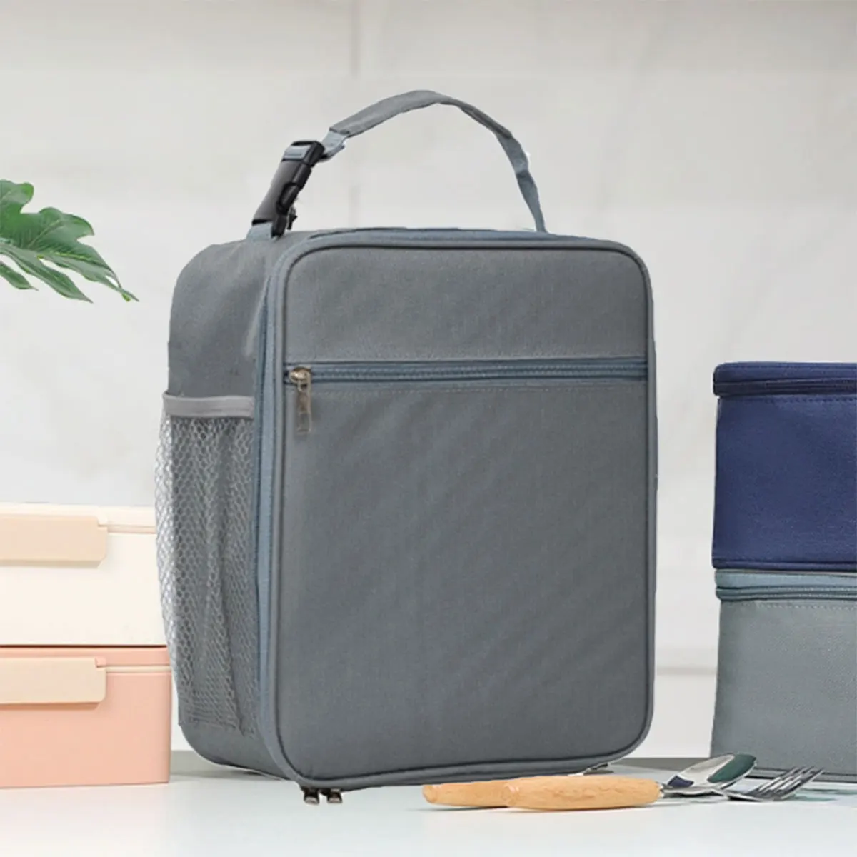 حقيبة حرارية محمولة لصندوق الغداء للعمل مع حقيبة بينتو المحمولة من رقائق الألومنيوم وحقيبة ثلج سميكة وحقيبة صندوق الغداء ذات سعة كبيرة #5