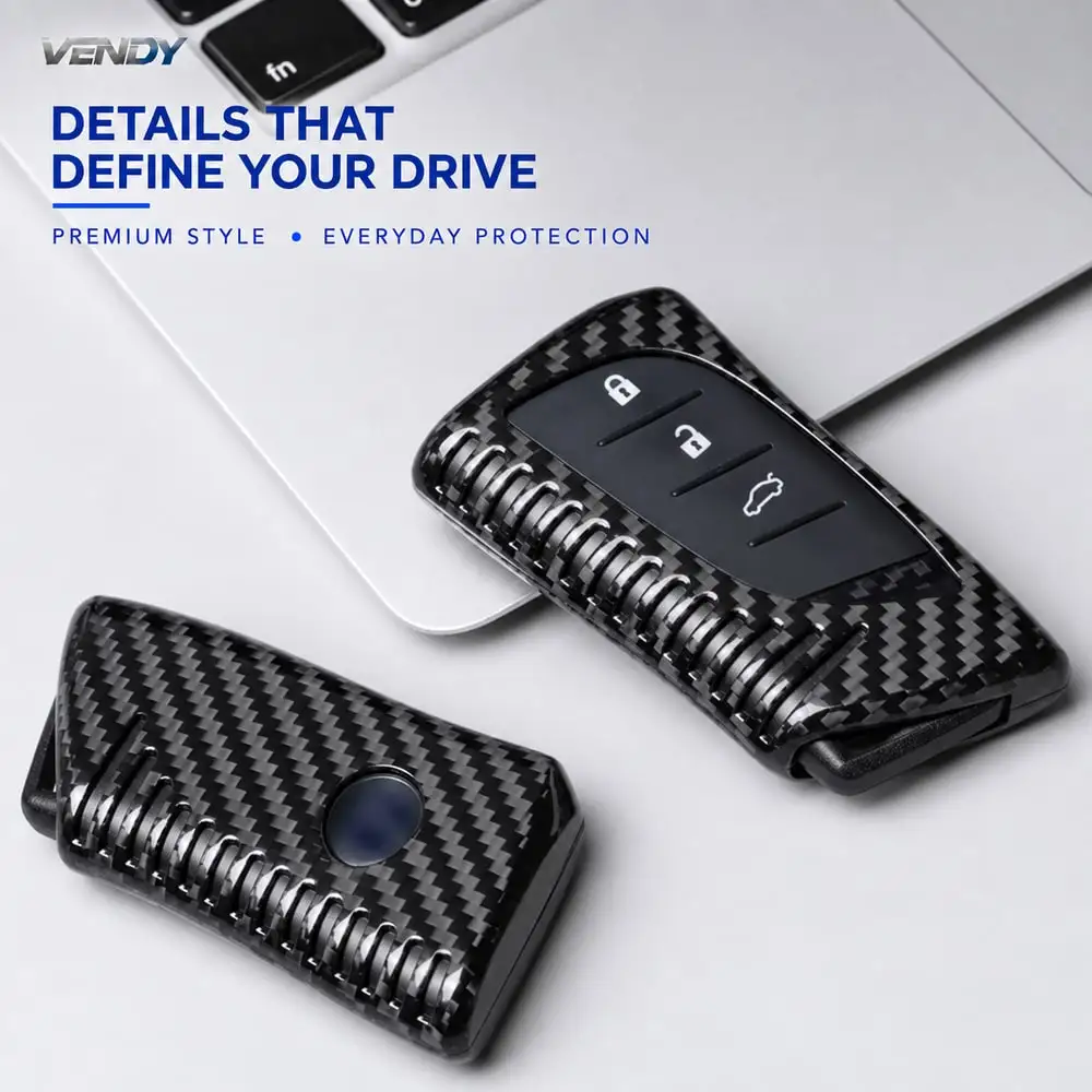 Real Carbon Fiber Car Key Case Cover Protector Shell For Lexus GX460 LC500 LS500 RZ450 RX350 ES350 NX 2018-2023 Key Fob Interior