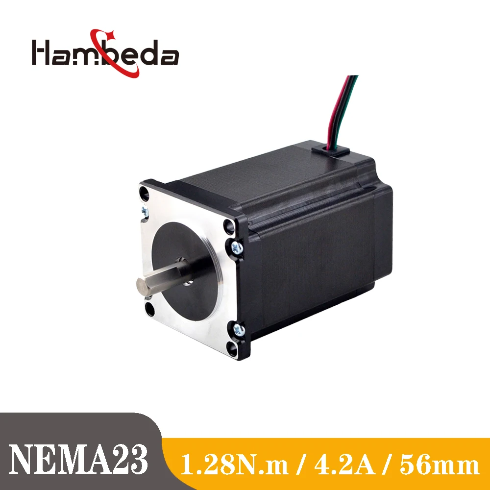 

4 Lead High Torque NEMA23 Stepper Motor 57*56mm 1.26N.m/4.2A/6.35mm Shaft Stepping Motor for 3D Printer CNC Machine