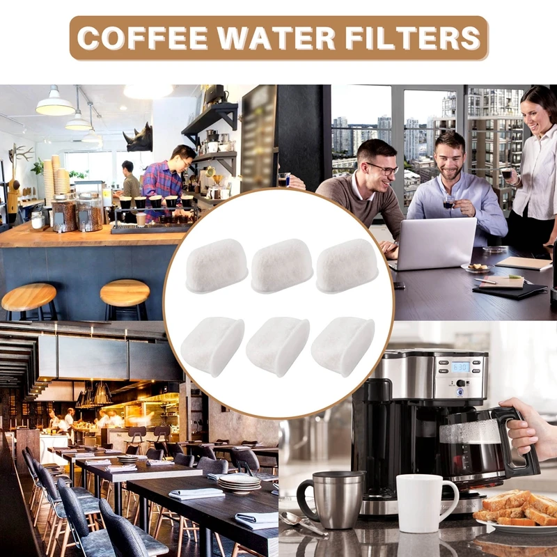6 pacotes para filtros de água compatíveis com Breville BWF100 adequados para filtros de água para máquinas de café expresso Breville