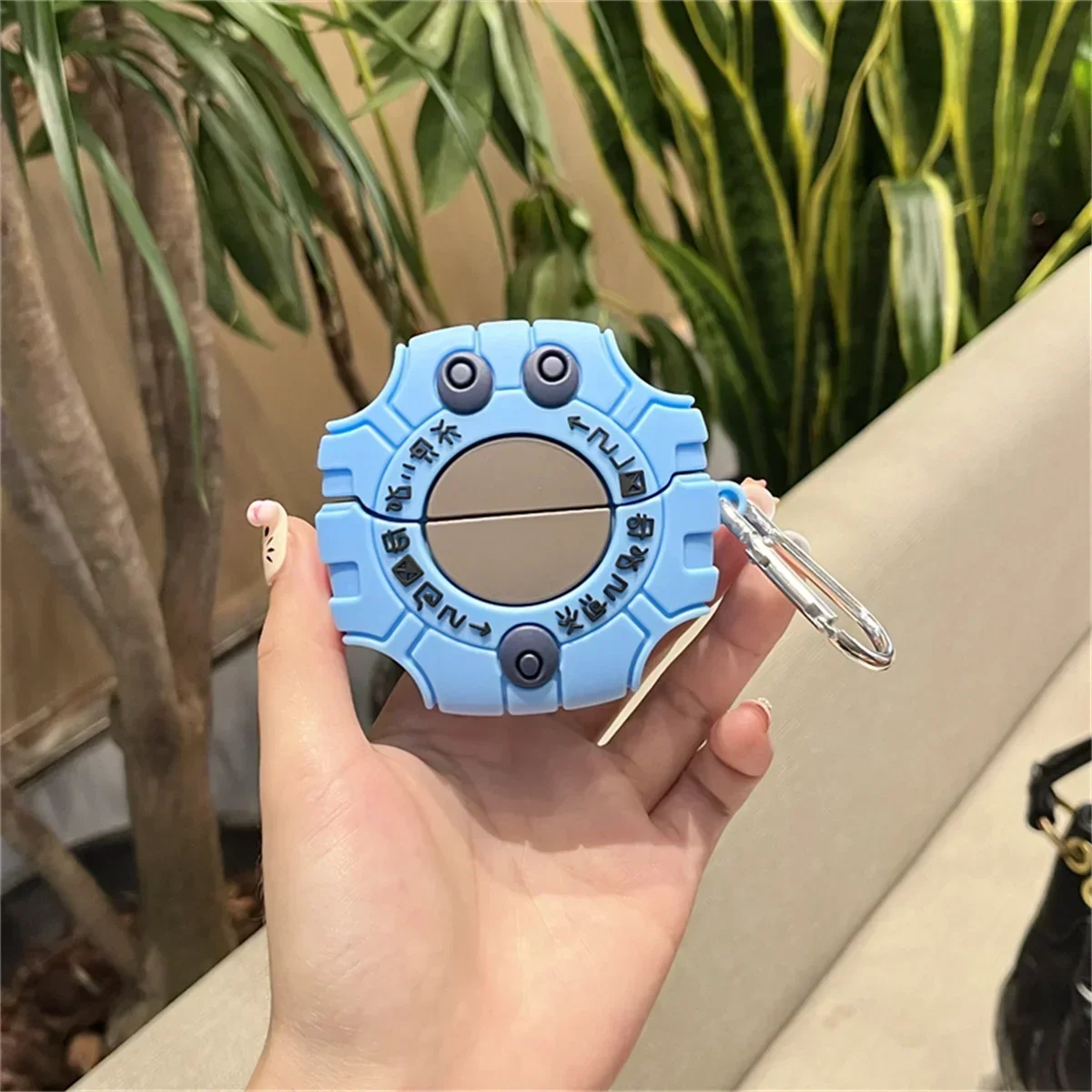 For Samsung Galaxy Buds 3/Buds 3 Pro Headphone Case, Popular Digimon Monster Digivice Design Silicone Ear Buds Cover With Hook