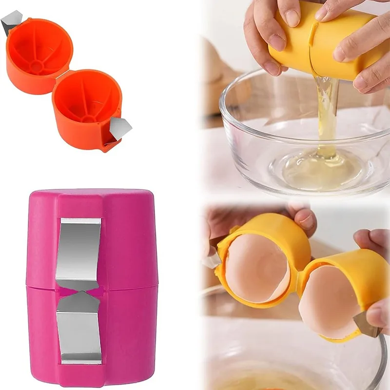 Egg Topper Shell Cutter Beater Raw Egg Cracker Separator Filter Egg Opener Easy-to-Use Egg Cutting Tools Portable Cracking Tool