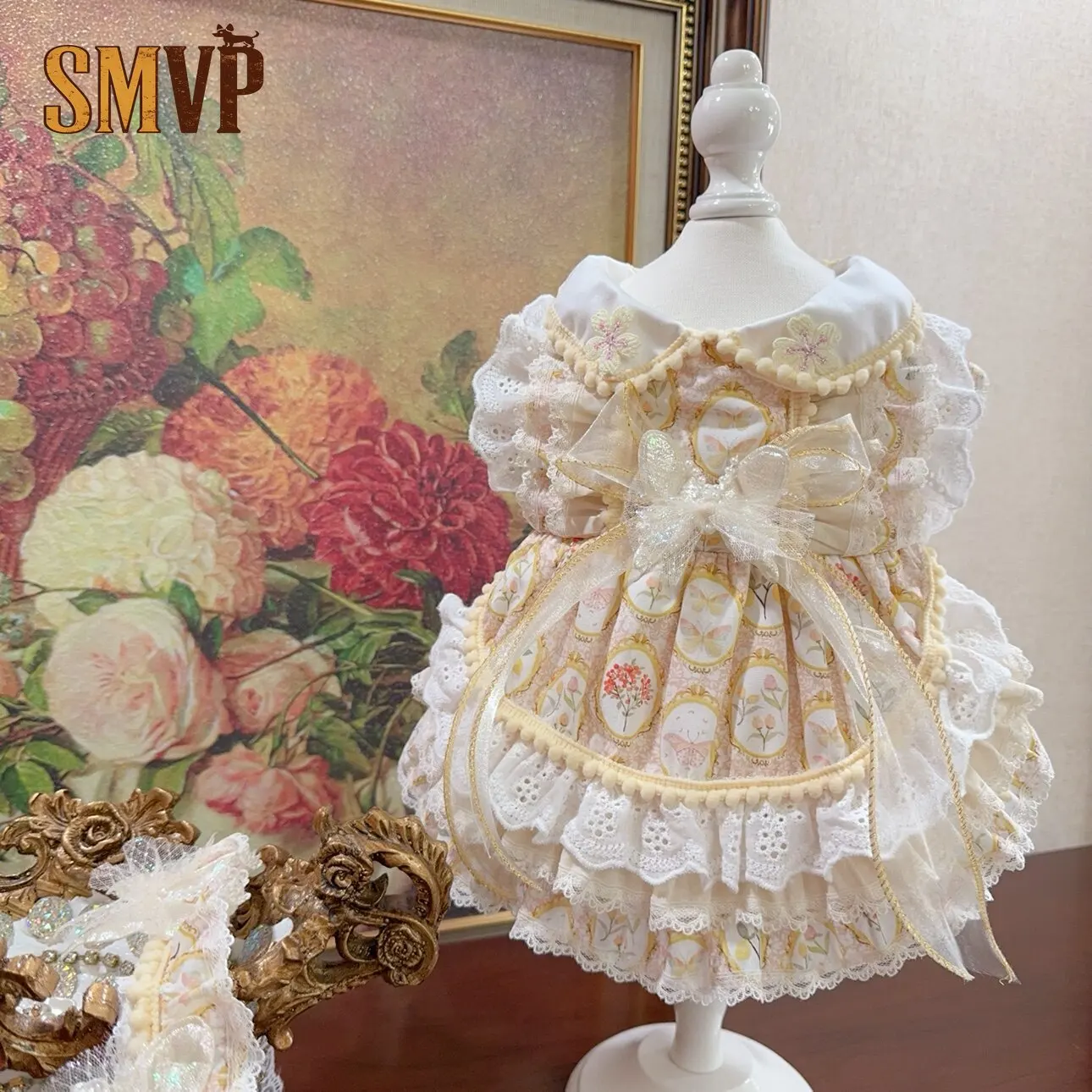 

Original Design Lolita Sweet and Elegant Princess Dress Pastoral Retro Style Dresses That Both Kittens and Puppies Can Wear