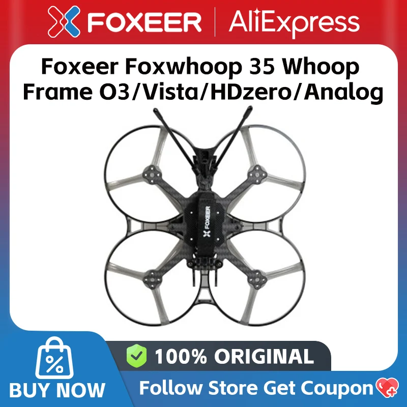 Foxeer Foxwhoop 35 142mm 3.5inch T700 Carbon Fiber Unbreakable Cinewhoop Frame For FPV Mini Freestyle Drones Vista HD Analog