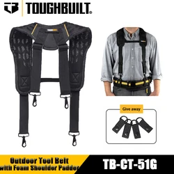 TOUGHBUILT TB-CT-51G Outdoor Tool Belt Comfortable Durable Duty Belt with Foam Shoulder Padder Suspenders for Work Belt