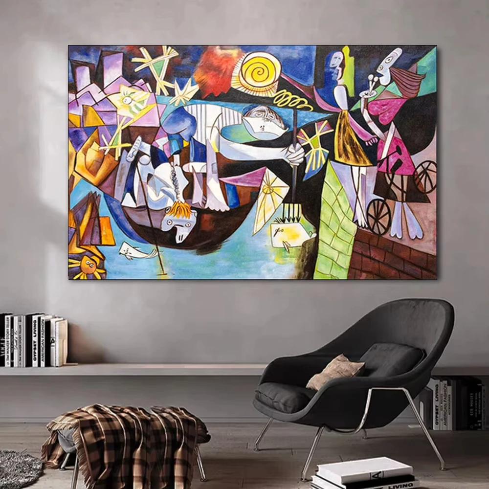 

500/1000/1200/2000PCS Jigsaw Puzzle Pablo Picasso Night Fishing Artwork For Adult Stress Relief Relaxing Hobby Brain Teaser Gift