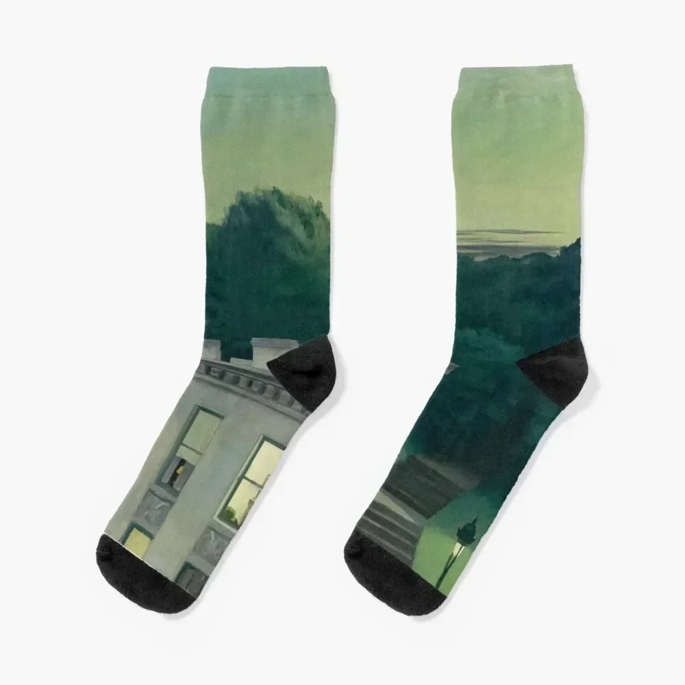 

The House at Dusk Edward Hopper Socks retro happy men cotton high quality anti slip football Male Socks Women's