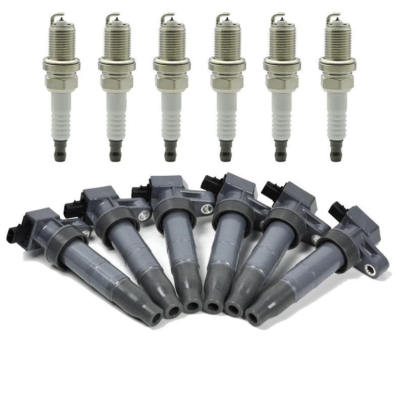 

6PCS Ignition Coil And Iridium Spark Plug Set 2006-2015 For Hyundai Santa Fe Kia Sorento 3.3L 3.5L 3.8L 27301-3C000 Parts
