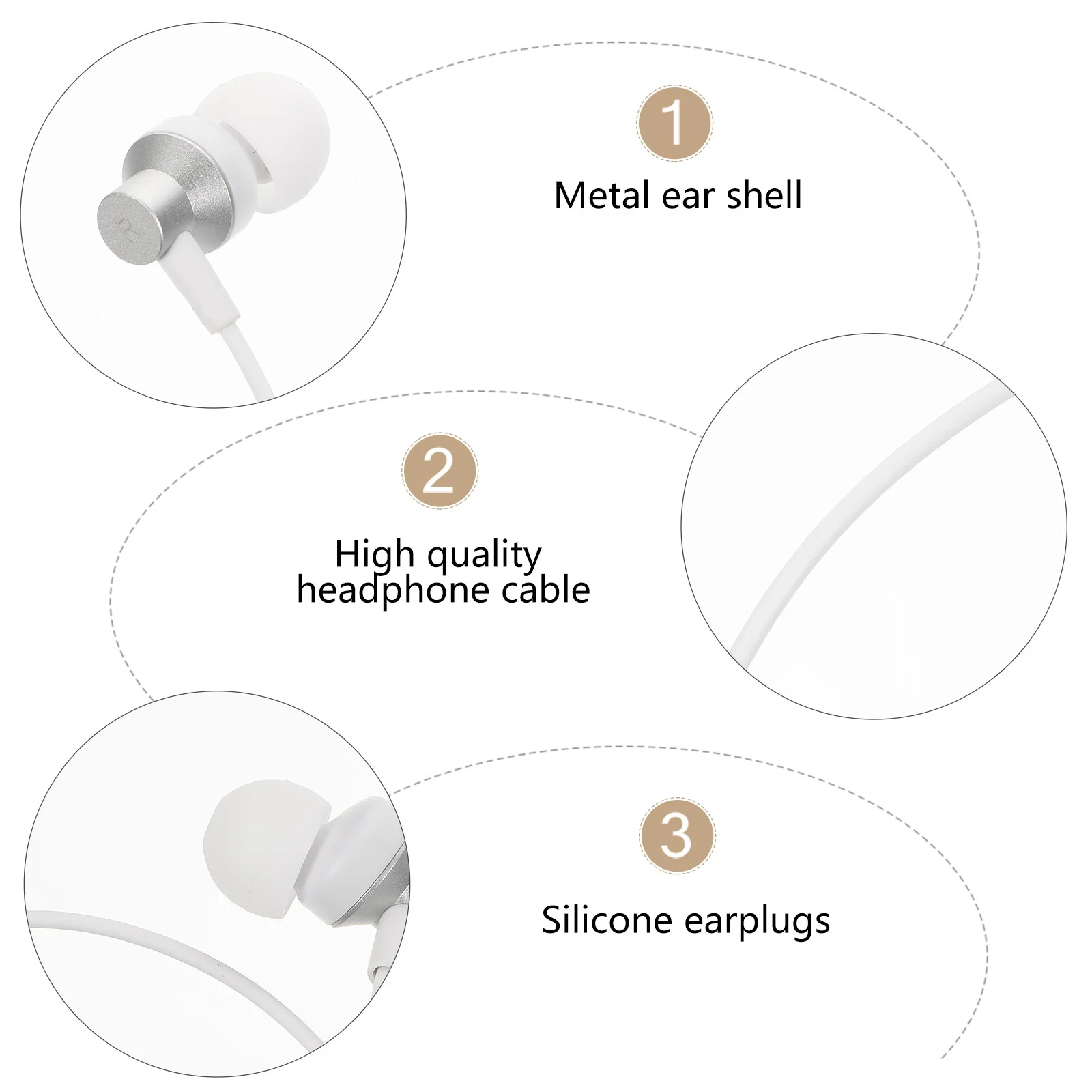 1 قطعة سماعات أذن Vr داخل الأذن متوافقة مع عملية 2 مع سماعة نظارات الواقع الافتراضي المتينة المحسنة