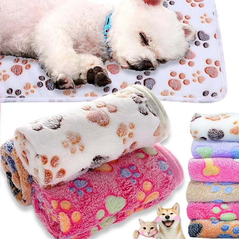 Soft Fluffy Pet Blankets Cute Warm Pet Bed Mat Cover Towel Handcrafted Cat Dog Fleece Soft Blanket Dogs Puppy Pet Supplies