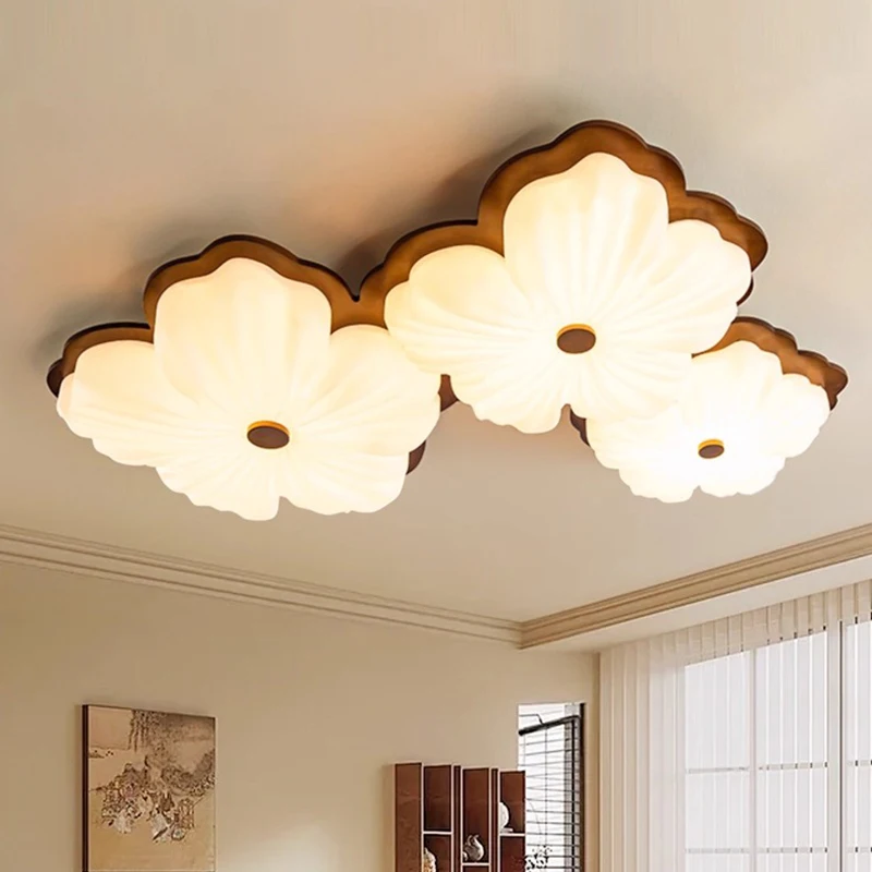 

Цвет ореха, цветок, потолочные светильники для спальни, светильник для детской комнаты, средневековый ретро-стиль, потолочные светильники для спальни и гостиной для мальчиков и девочек