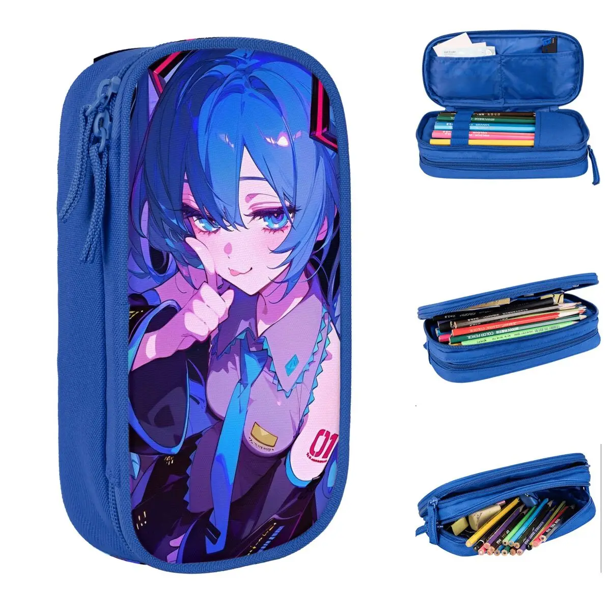 

Hatsune Miku Vocaloid пеналы для девочек аниме пеналы ручка для студентов большие сумки для хранения офисный подарок канцелярские принадлежности