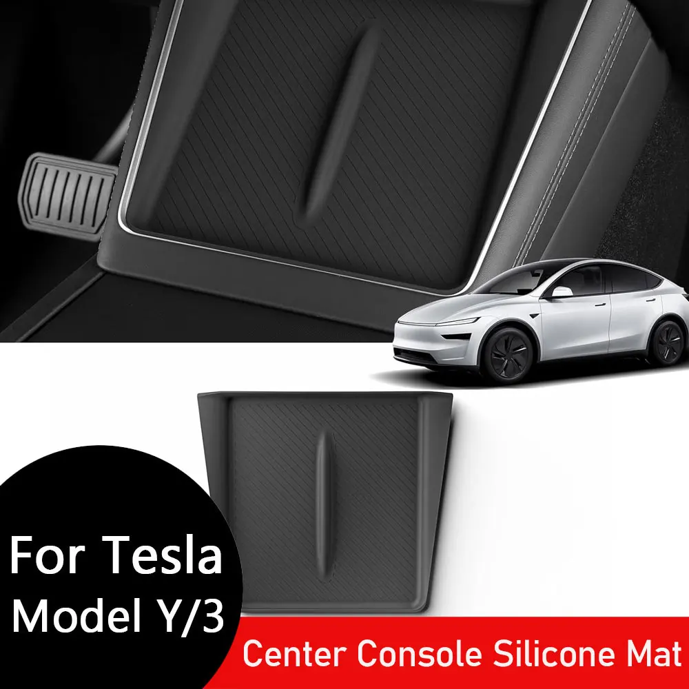 

Для Tesla Model Y Juniper 2025 силиконовый коврик для центральной консоли, обновленный, нескользящий дизайн для Tesla Model 3 Highland 2024-2026