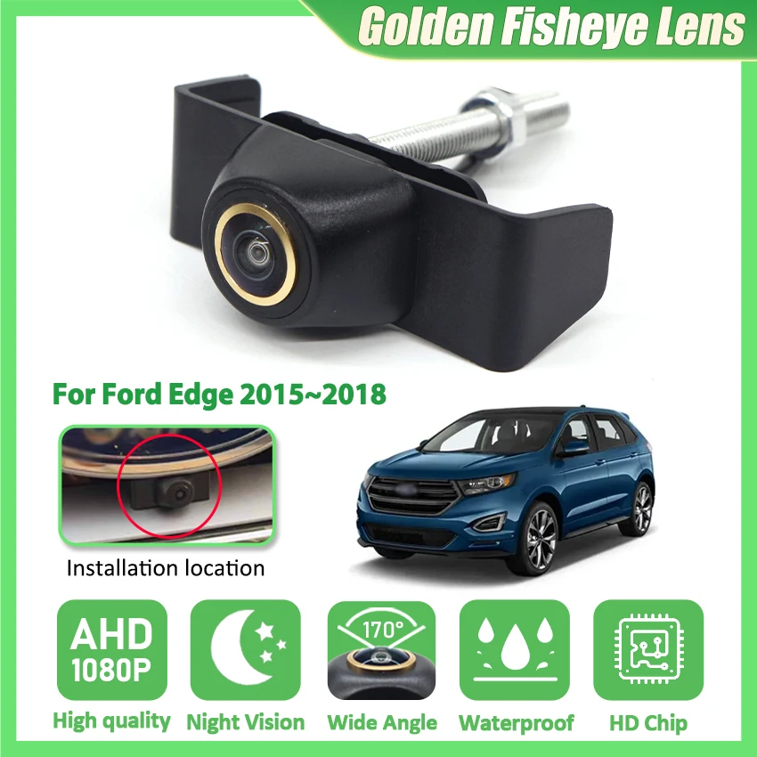 170度魚眼ahd-1920-1080p車載フロントカメラ-フォード-エッジ-2015-2016-2017-2018-フロントグリルカメラ-ccd-cvbs-ナイトビジョン対応