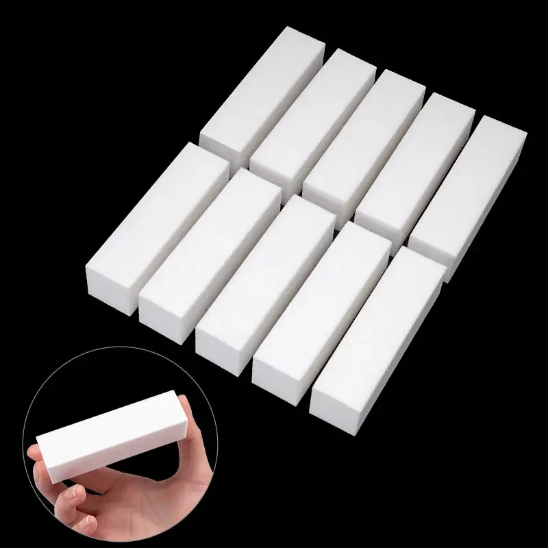 10 ชิ้นเล็บบัฟเฟอร์ชุดทนทานเล็บมือเล็บเท้าดูแลเล็บไฟล์ศิลปะขัดเล็บอะคริลิฟองน้ําสีขาวบัฟเฟอร์