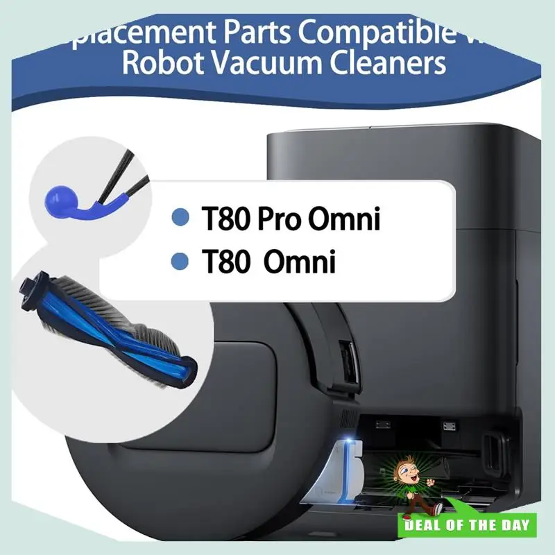 مجموعة ملحقات بديلة للتسليم لمدة 24 ساعة مع أجزاء الروبوت Ecovacs T80 Omni Cleaner أسطوانة الفرشاة الرئيسية
