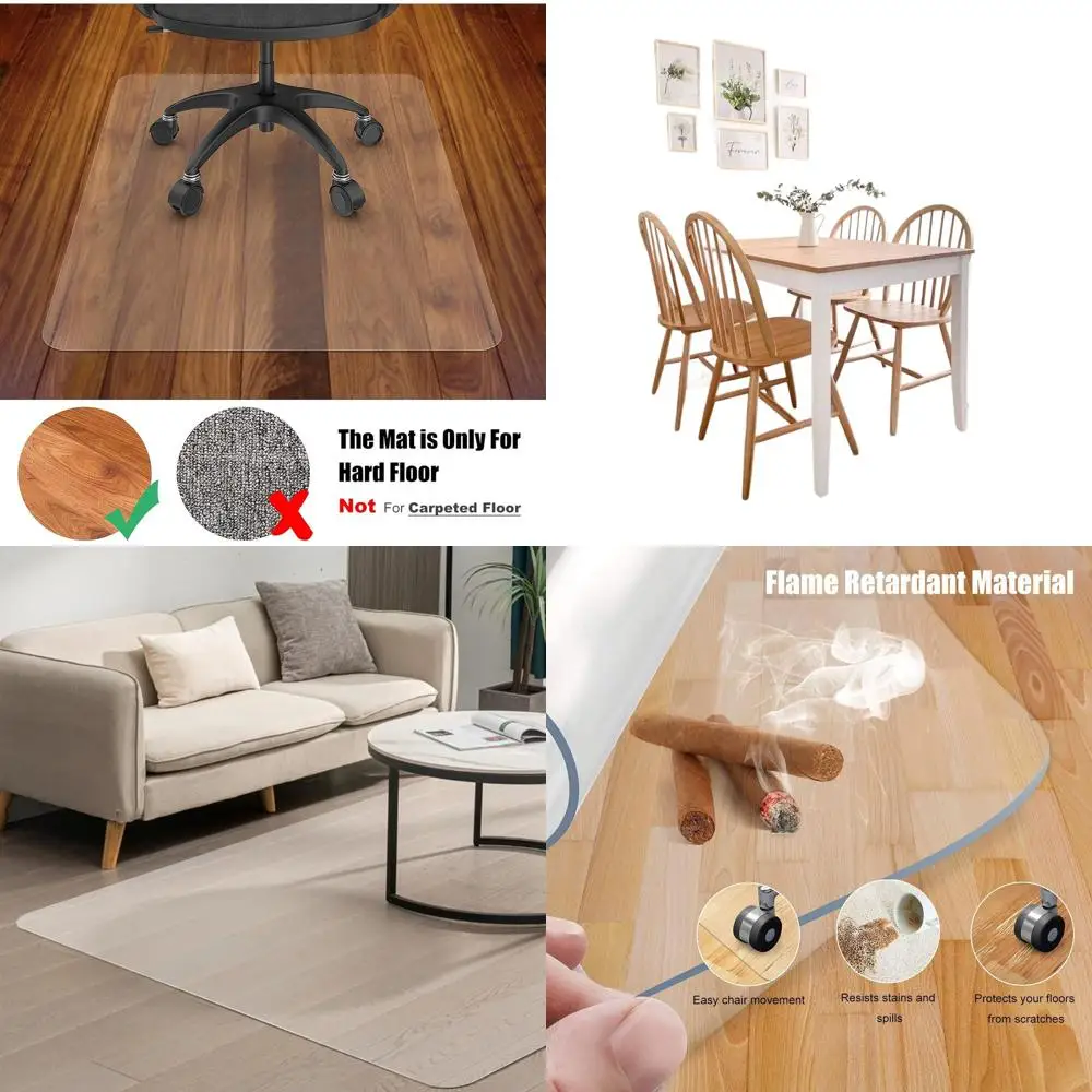 

Large Clear Plastic Chair Mat, 57x84, Hardwood Floor Protector for Dining and Living Rooms