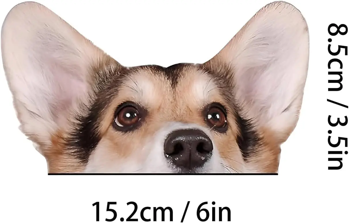 1Pc Peeking Corgi Vinyl Sticker, Waterproof UV Resistant Decal for Car Decor, Holiday Gift