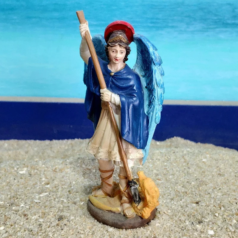 Dragon Statue St. George Dragon Slayer Resin Statue Aquarium Decoration