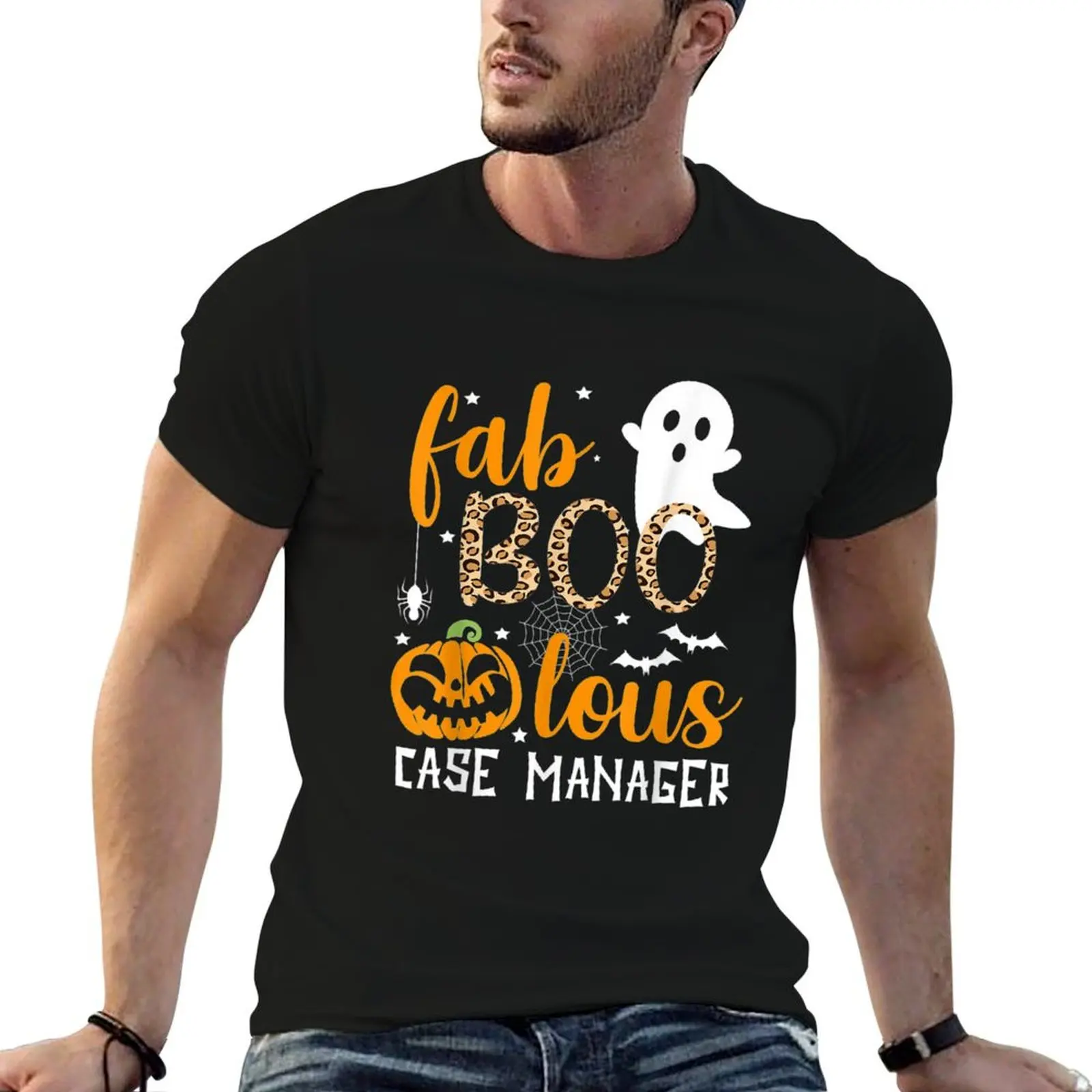 Faboolous Case Manager Halloween Ghost T-Shirt Plus Size Lightweight Top