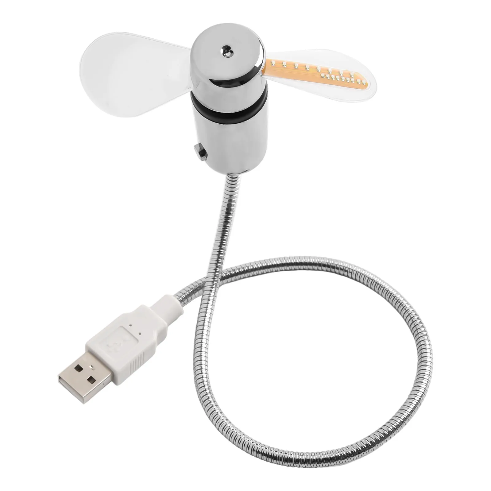 Brand New High Quality Practical LED Clock Fan Ventilator Time Setting USB 1.5W Adjustable Direction Metal Rotation
