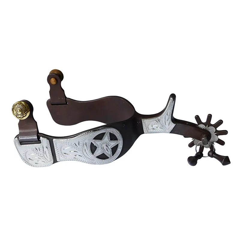 bronze-western-spurs-hand-carved-western-spurs-[sp5121]-equestrian-supplies