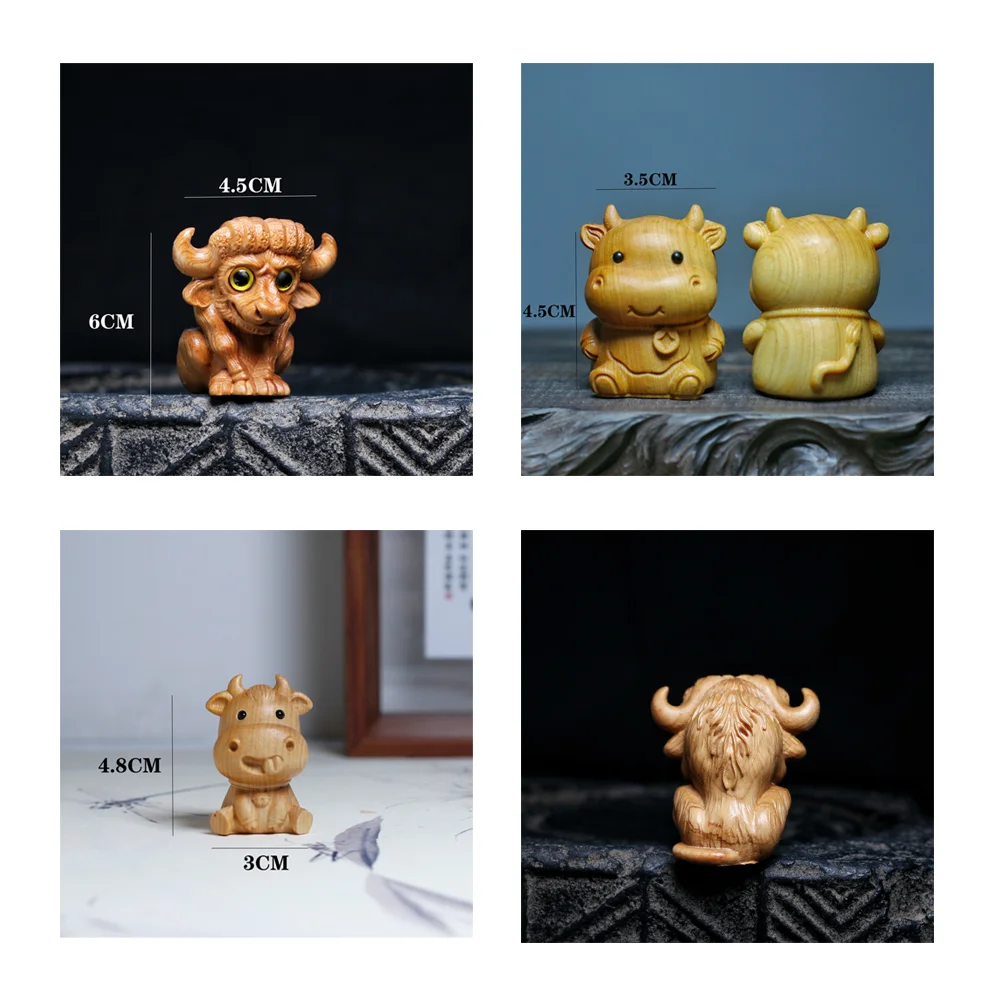 

Free Shipping Wooden Product Ox Home Room Decorations Sculptures Figurines Desk Accessories Statues Miniature Ornaments Crafts