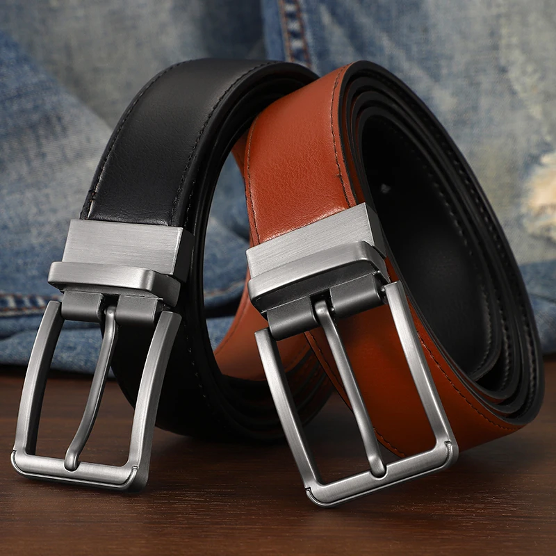 Fashionable Rotary Pin Buckle For Double-sided Men's Belt Casual Decorative Suit Trousers Youth Belt