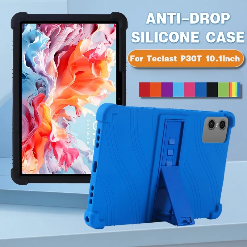 For Teclast P30T P30 Tablet 10.1 Inch Kickstand Coat Shockproof Cover Tablet Case Android 14 Soft Silicon Stand Protective Shell