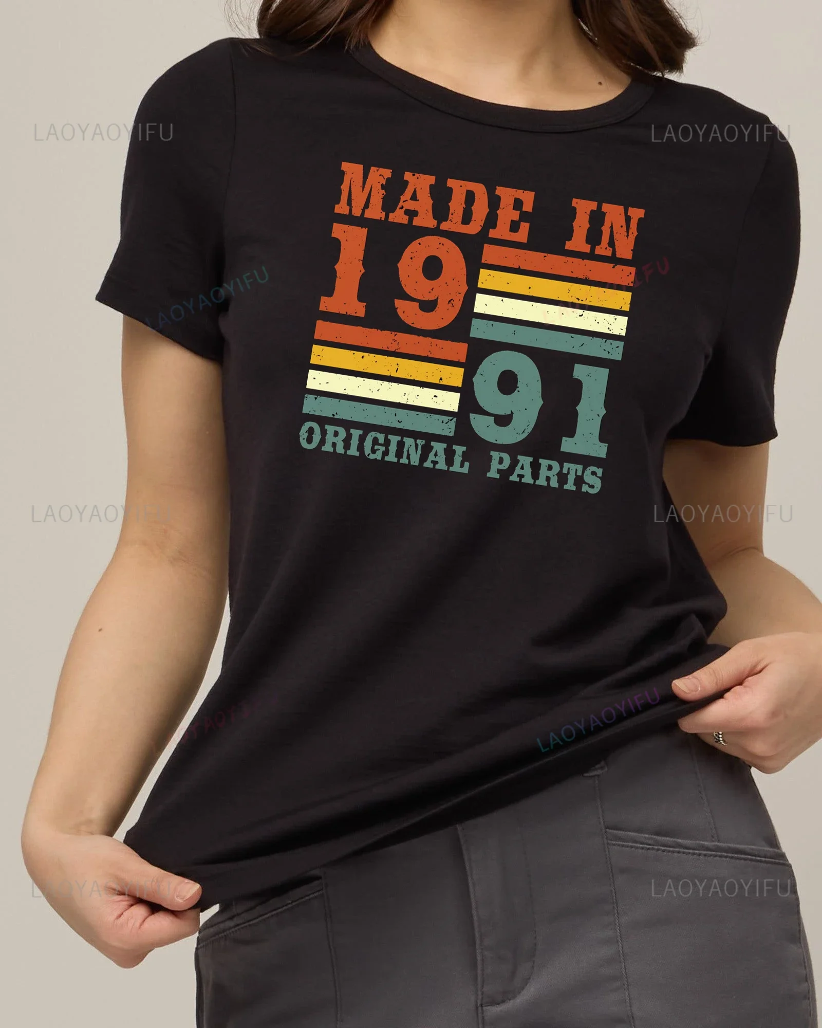 Limited Edition Birthday Gift Printed Women's Cotton Shirt 33 Years of Nostalgia Casual Shirt Gift Creative Top Made in 1991