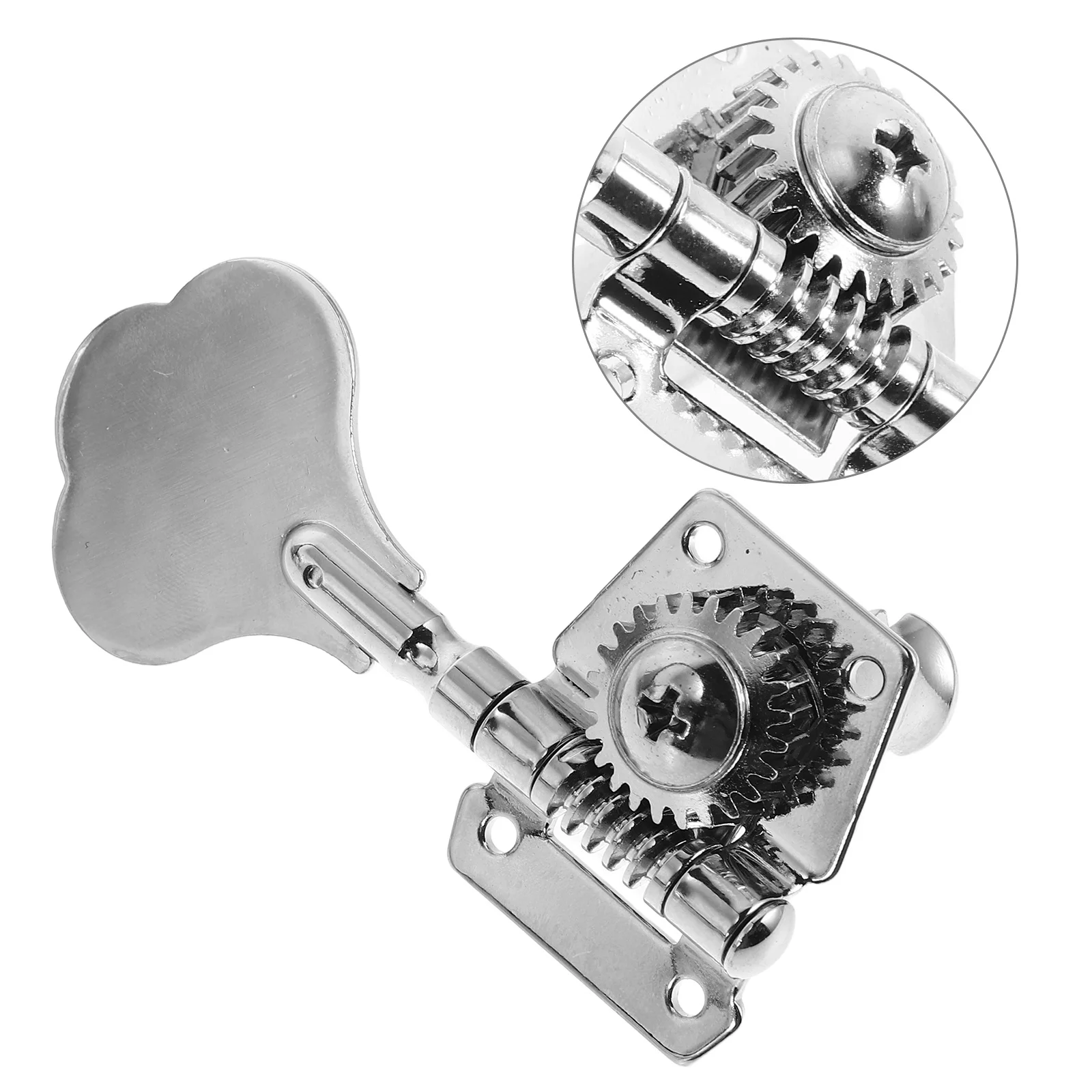 

Bass Guitar Tuning Knobs Silver Design for Precise String Adjustment and Easy Installation Universal Bass Guitar